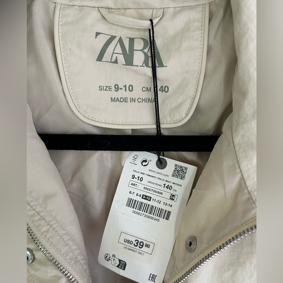 NWT ZARA Kids Lightweight Utility Cargo Jacket Neutral Layer Casual | Size 9-10 - Picture 2 of 14